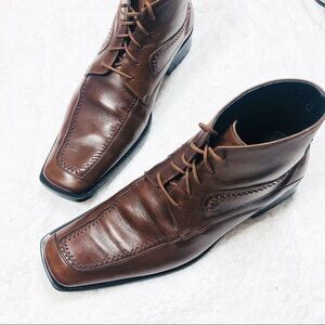 🔥 Versace Collection vintage brown square toe leather boots sz41 US8